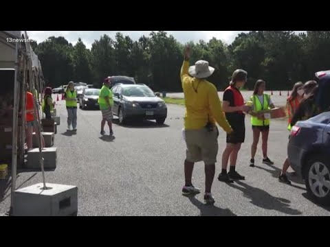 Drive-thru food pantry in Virginia Beach