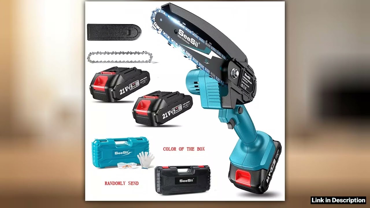 Seesii 6inch Cordless Mini Chainsaw Electric Power Chain Saw Tree Trimming Wood Cutting for Makita