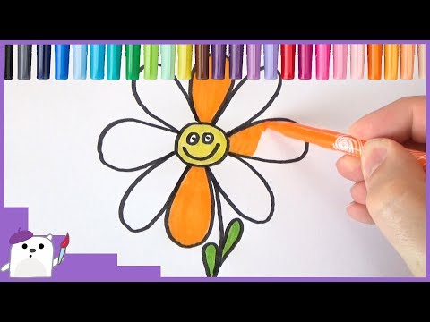 Ako nakresliť kvet | Jednoduché maľovanie pre deti | SQUARE BEAR TOYS