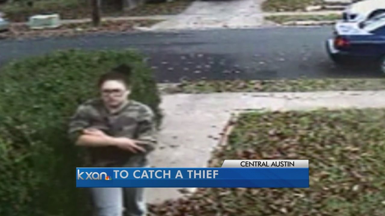 Home surveillance catches package thief on camera - YouTube