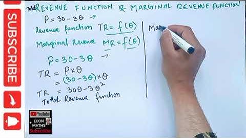 Revenue and Marginal revenue function #TR #MR