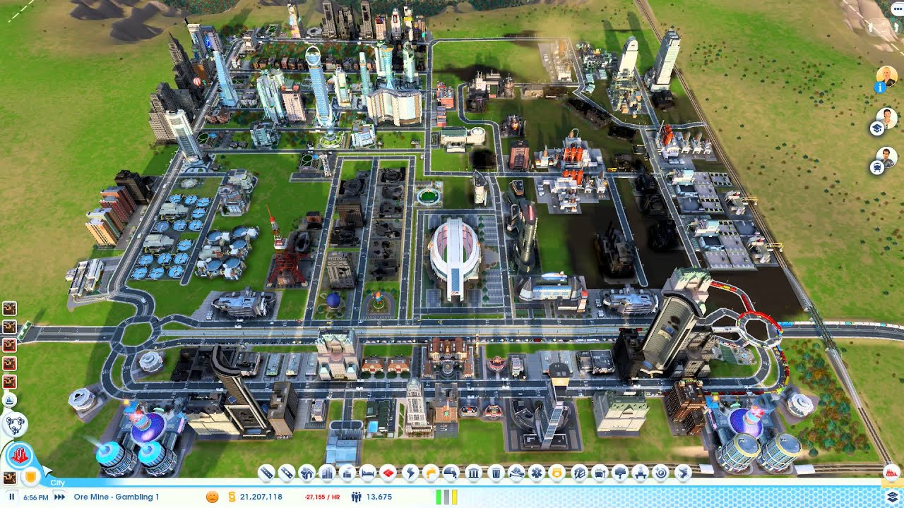 SimCity 5 Single Player Gameplay Trinity Valley Part 24   Casino City Unattended for One Hour