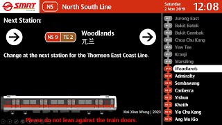 SMRT North South Line Train Announcement