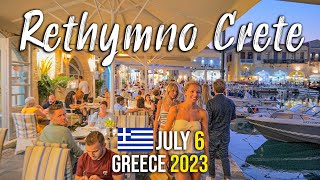 Rethymno Crete, WALKING TOUR 4K, Kreta, Greece 2023