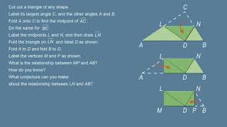 Geometry 5-1 Midsegments of Triangles: Introduction and Solve It