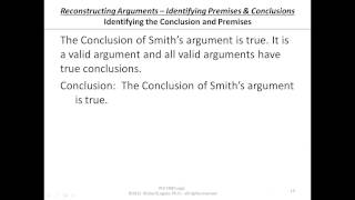 Logic 01-2-19 Identifying Premises and Conclusions - Exercise 4 solution