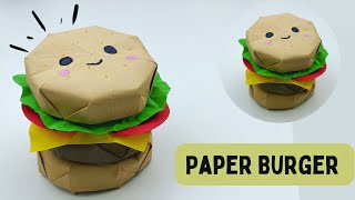 DIY PAPER  BURGER / Paper Crafts For School / Paper Craft / Easy Origami / paper Burger 3D