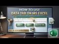 how to use data tab on ms excel