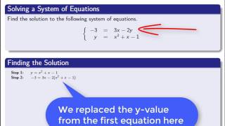College Algebra - The Substitution Method