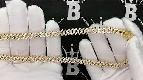 Gold Cuban Box Iced Out Chain | Hip Hop Bling Necklace | Bust Down Jewelry