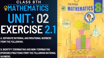 Exercise 2.1 Class 8 Math Sindh textbook | Class VIII Mathematics | #sindh_board #Class8