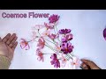 Diy  how to make cosmos flowers from satin ribbons  tutorial membuat bunga cosmos dari pita satin