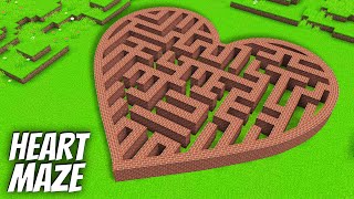 I found  a HEART MAZE in Minecraft ! What's INSIDE the SECRET MAZE 