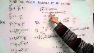 Find the area enclosed by an ellipse