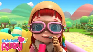 Up in the Air // AdDRESSing the Problem 🌈 Rainbow Ruby | Kids Toys and Songs