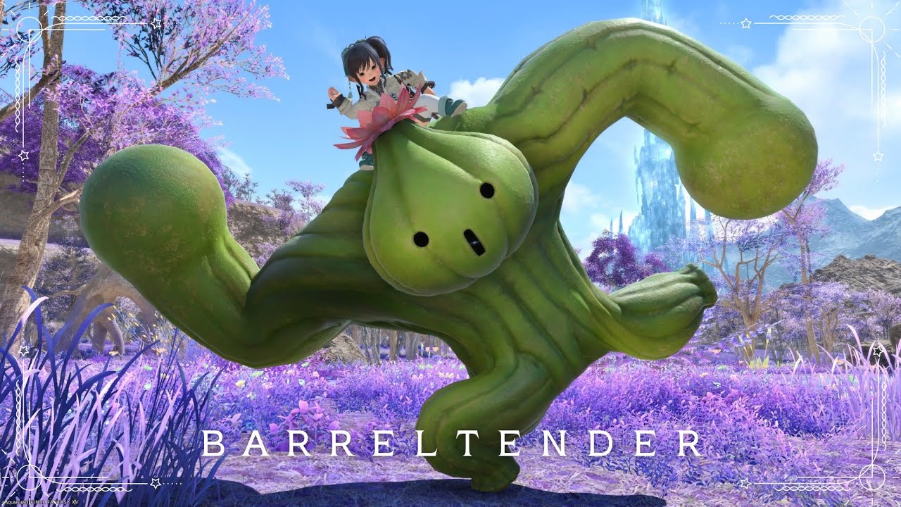 マッチョムキムキな巨大サボテンダーのマウント『バレルテンダー