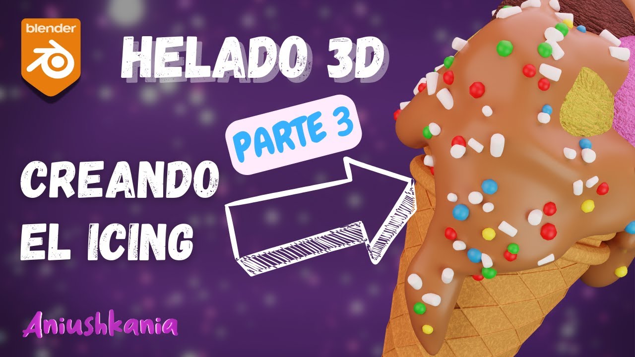 Helado 3D: Creando el Icing 🍦 || Parte 3 (Tutorial Blender)