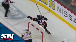 Flames Finally Solve Bruins' Ullmark With Two Goals Just 74 seconds Apart To Grab Lead