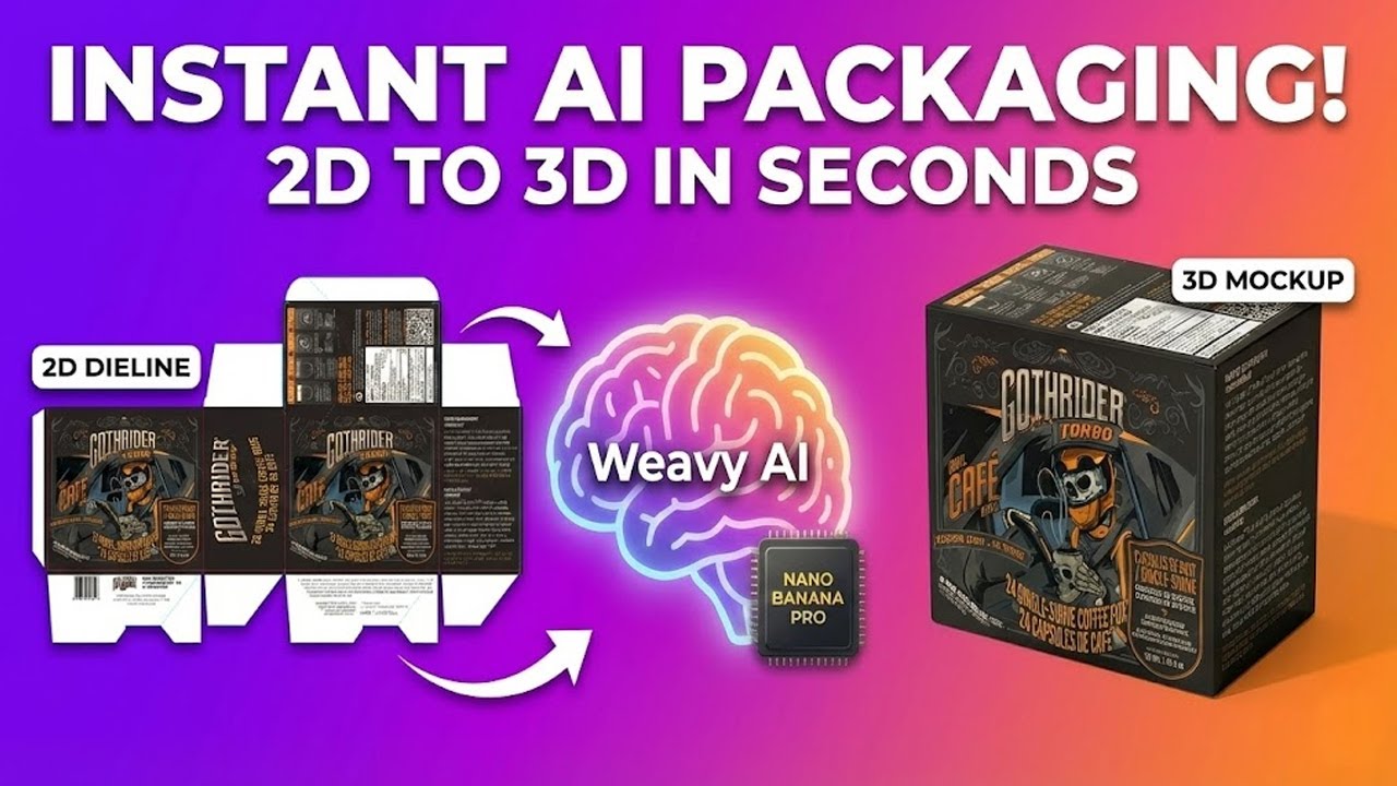 How to Convert 2D Dielines to 3D Packaging with Weavy AI (Nano Banana Pro)