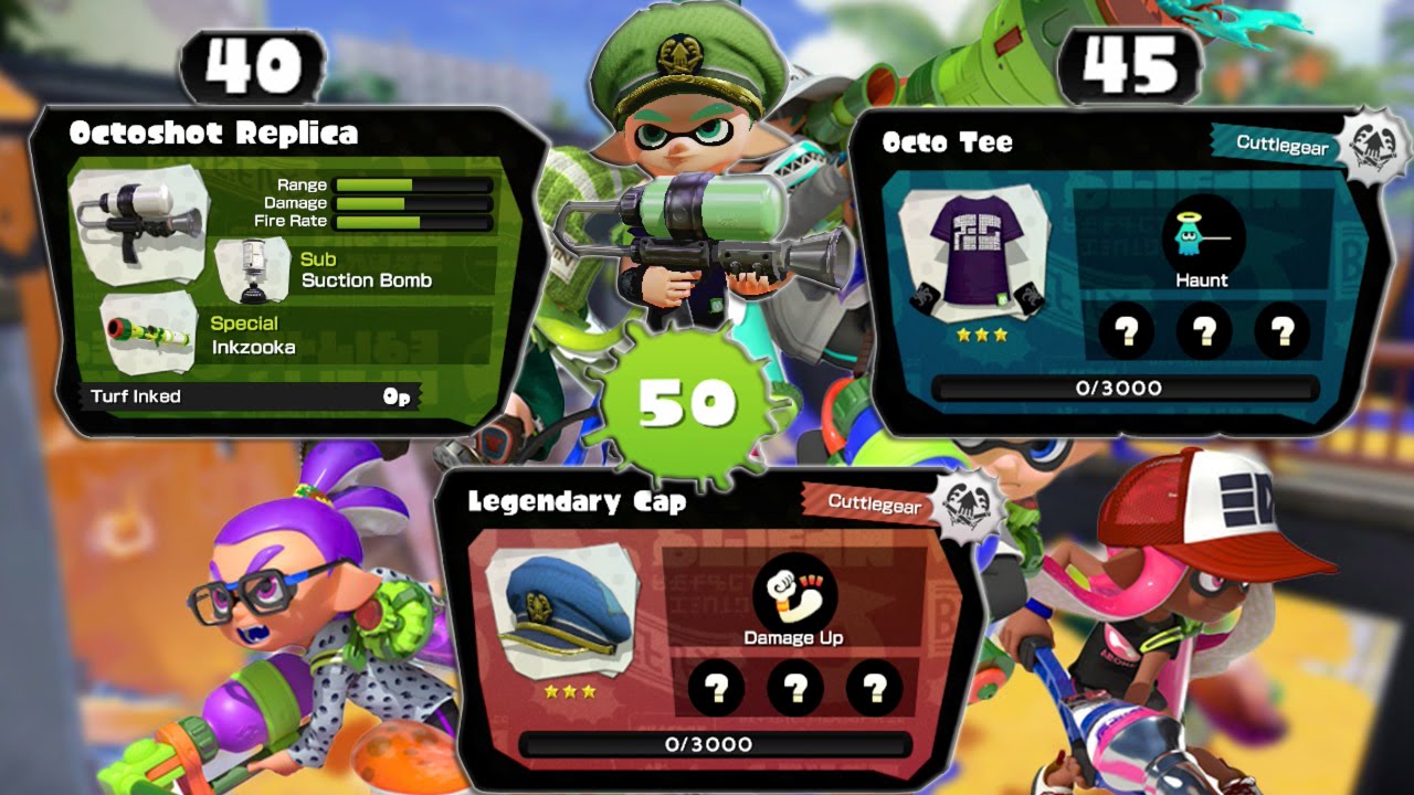 Splatoon Update 2.0.0 Unlockable Gear (3-6) - YouTube