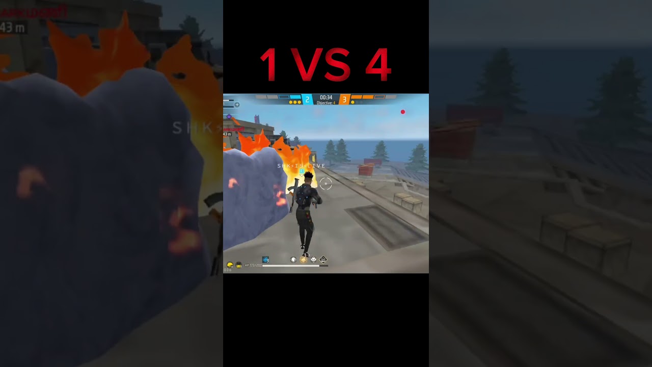 1 vs 4 Clutch in Free Fire! 🔥 | SHK ARMY | 