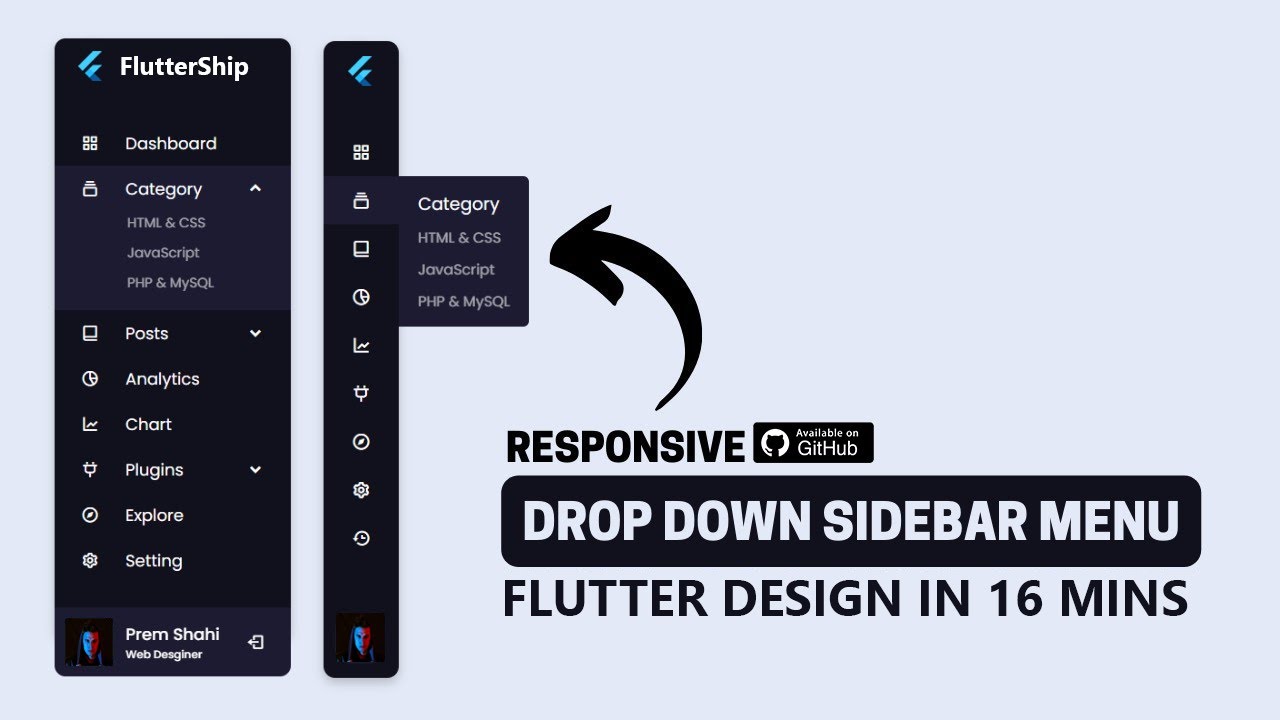 Complex Navigation Drawer UI Designed In Flutter Github Source Code For Beginners #FlutterShip -