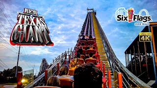2022 New Texas Giant Roller Coaster On Ride Back Seat 4K POV Six Flags Over Texas