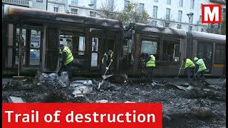 See the trail of destruction in Dublin city centre after a night of rioting and disorder