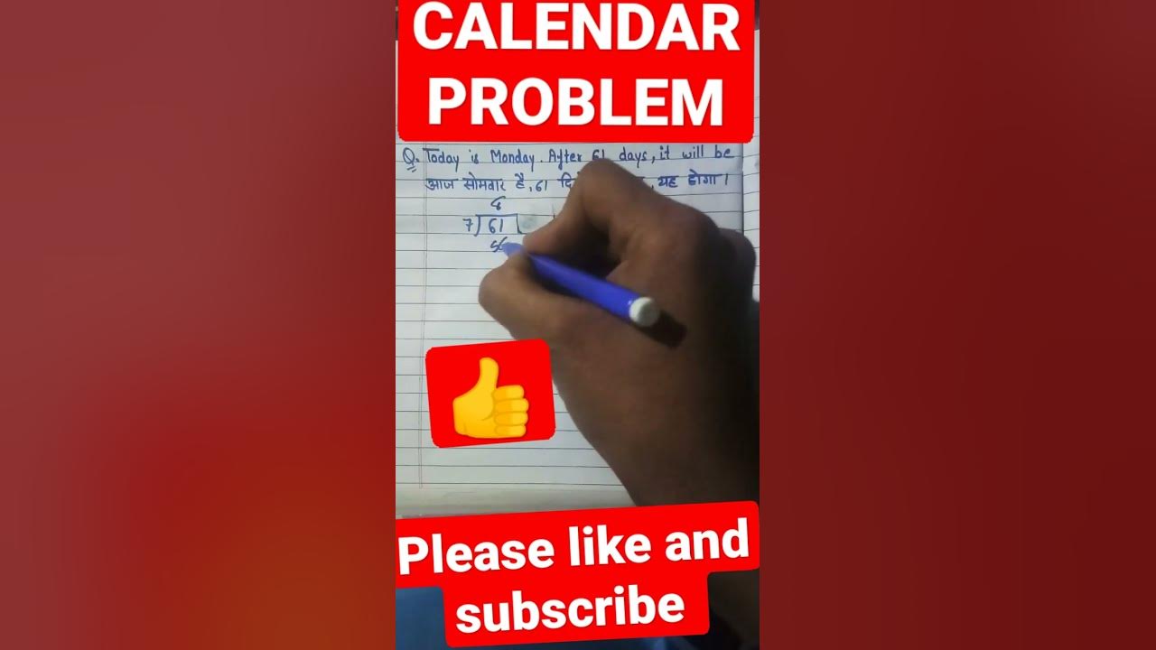 How to solve calendar problems shortcalendartrick shorts YouTube