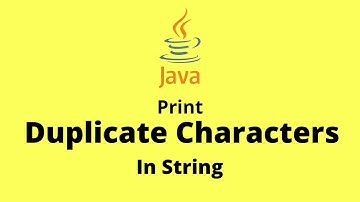 Java Program to Print Duplicate Characters in a String