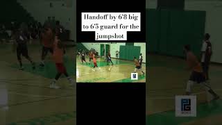 Handoff by 6'8 big to 6'5 guard for jumpshot #GlorytoGOD #JESUS #HOLYSPIRIT #basketball #jumpshot