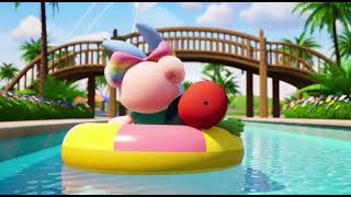 Play at the Water Park with Oki Bear | Calm Water Sensory | Toddler Learning Video