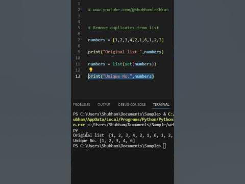 How to find and remove duplicates from list in python? #python3 # ...