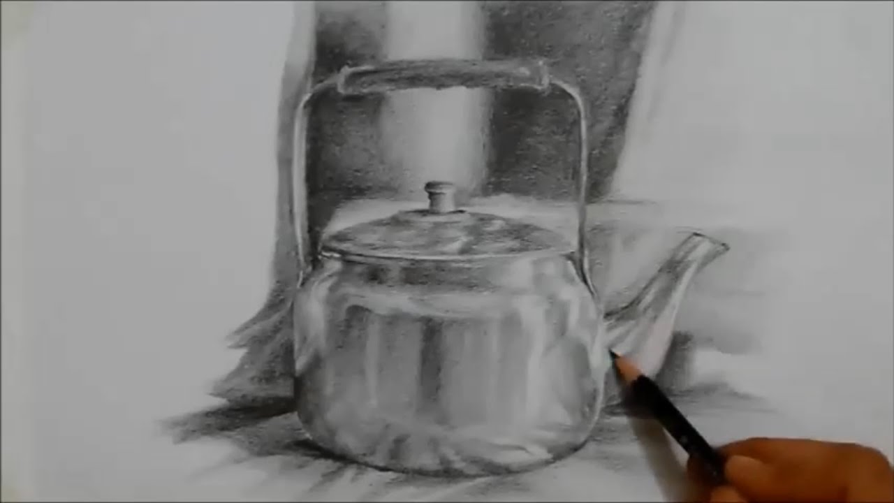 Drawing a Stainless Steel Teapot YouTube