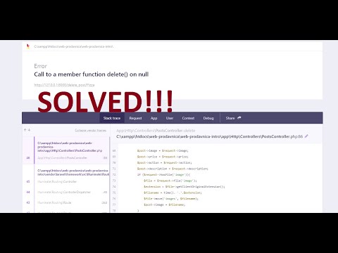 Call to a member function delete() on null -Laravel -How to fix