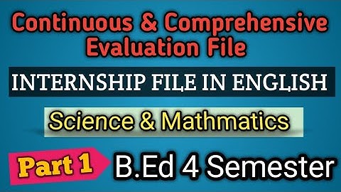 Continuous And Comprehensive Evaluation File || CCE File In English || #evaluation #4semester