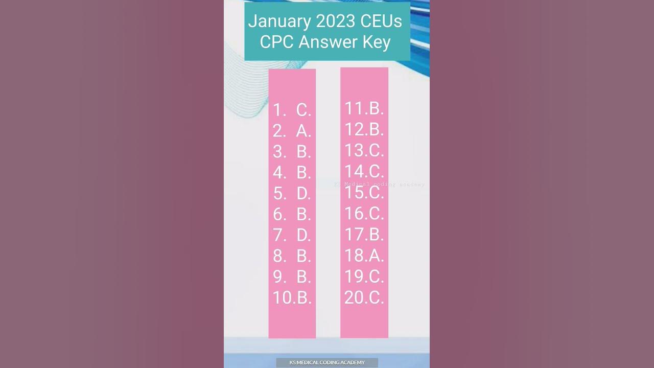 January 2023 CEUs | CPC Ceu's Answer Key | AAPC #shorts - YouTube