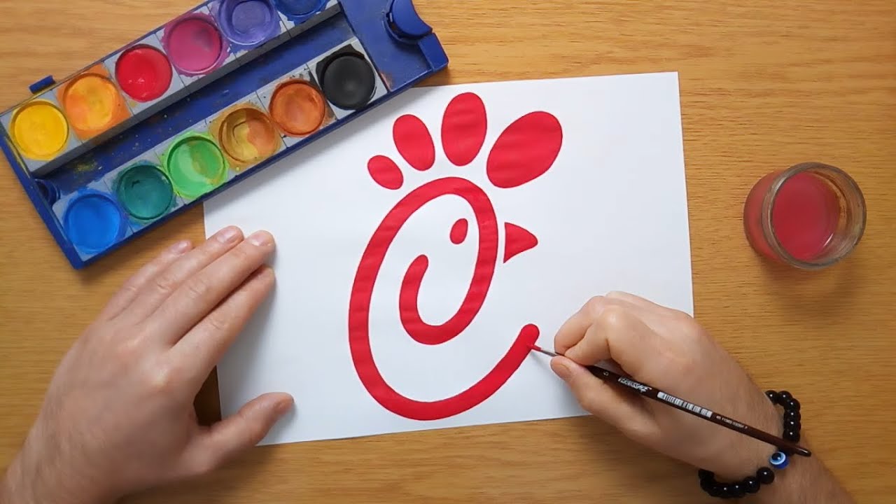 How to draw Chick-fil-A logo - YouTube