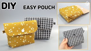 DIY MINI POUCH / Make a non zippered pouch / easy sewing tutorial [Tendersmile Handmade]