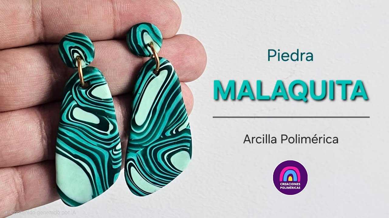 PIEDRA MALAQUITA con ARCILLA POLIMÉRICA | Creaciones Poliméricas 