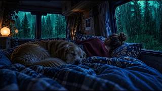 Rain on the Windows All Night 🌧️ Cozy Van Sounds for Deep Sleep & Relaxation