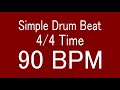 90 bpm 44 time simple straight drum beat for training musical instrument  