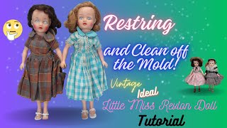How to Restring a Vintage Little Miss Revlon Doll and Clean Mold from Her Eyes/#dollrestoration