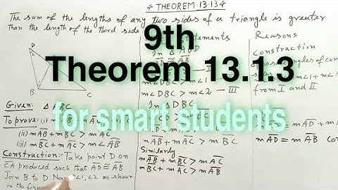 Theorem 13.1.3 class 9 SSC I (2021)