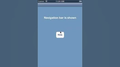 Hide or Show UINavigationBar in IOS151