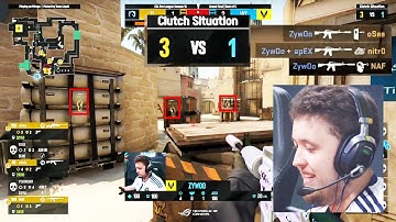 beautiful clutch 1v3 by ZywOo | Vitality vs Liquid