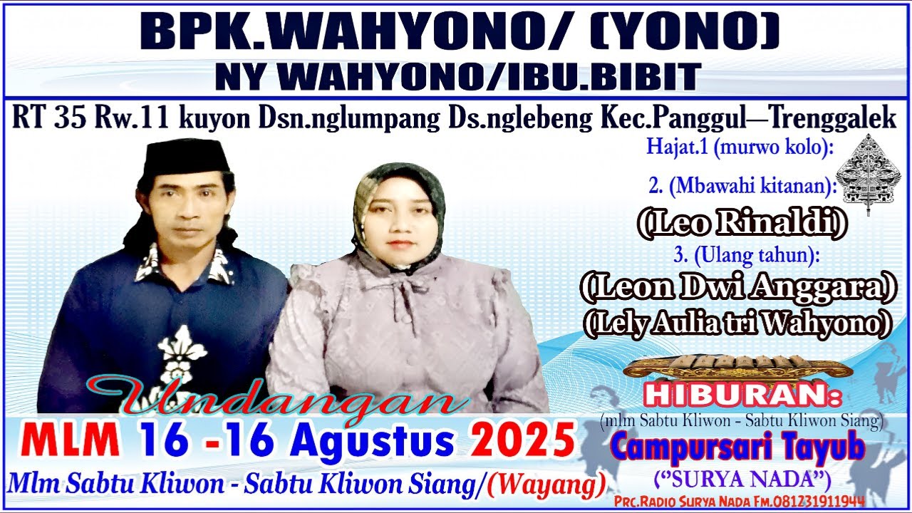 🛑LIVE CAMPURSARI SURYA NADA DI KEDIAMAN Bpk.WAHYONO - Ibu BIBIT KUYON-NGLUMPANG-NGLEBENG-PANGGUL