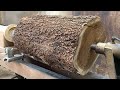 Skill woodturning  great work with a wood lathe  extremely dangerous woodworking