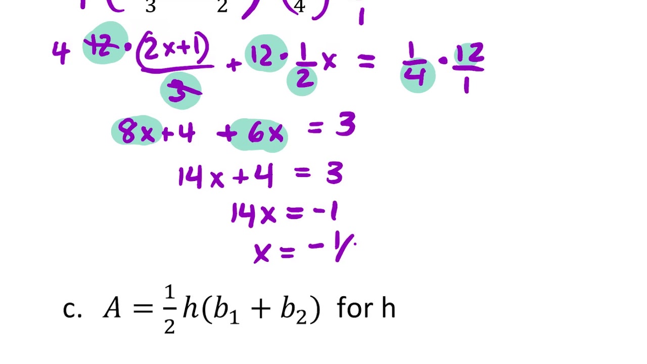 Precalculus Algebra - 1.1 Linear Equations - YouTube