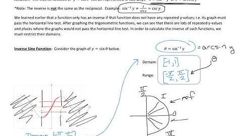 inverse sine functions